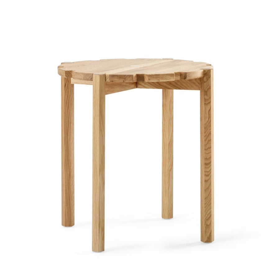 PINION Side Table-front view natural oak-small size