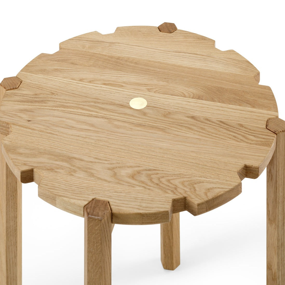 PINION Side Table small sizes-top view natural oak