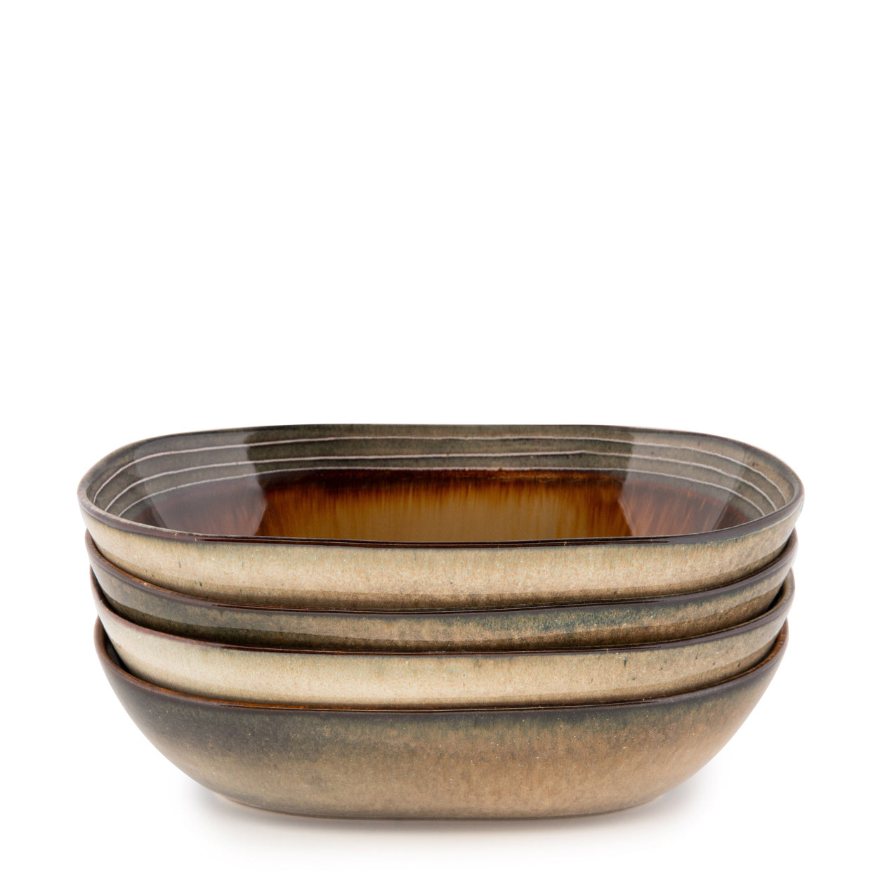 THE COMPORTA Oval Bowl Set of 4 side view folded bowls
