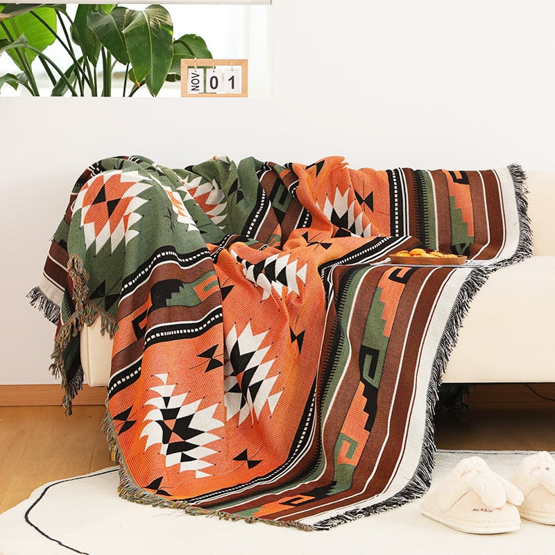 Bohemian Knitted Blanket Bed Plaid ginger