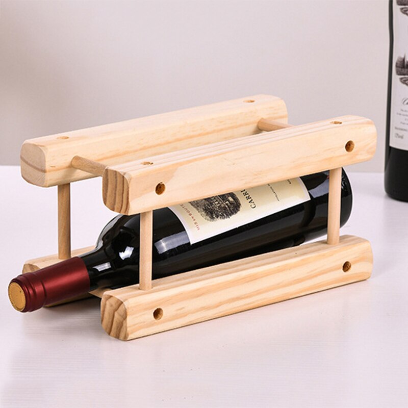 Solid Wood Household Wine Rack with one bottle