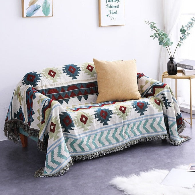 Bohemian Knitted Blanket Bed Plaid played