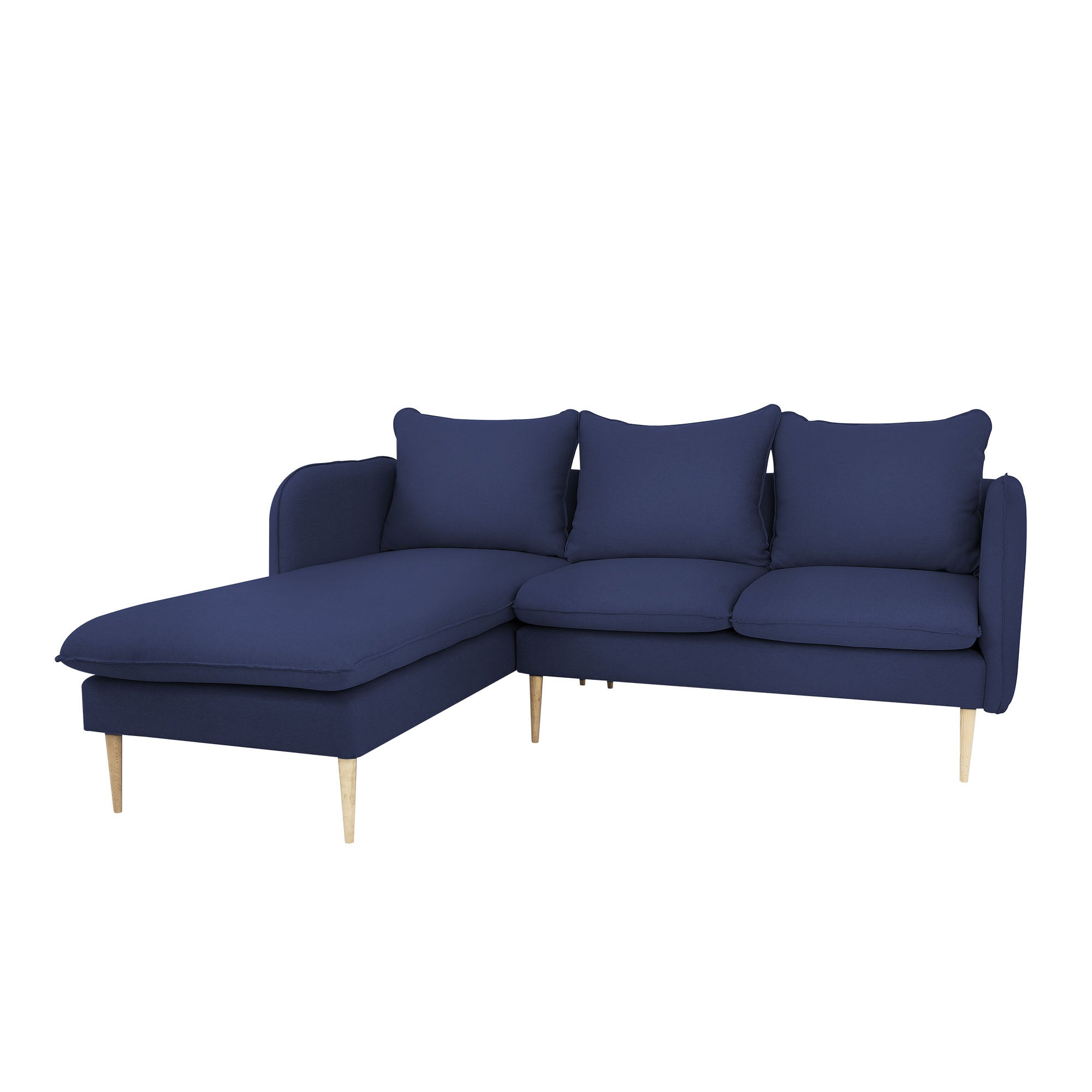 POSH WOOD Corner Sofa Left upholstery colour blue