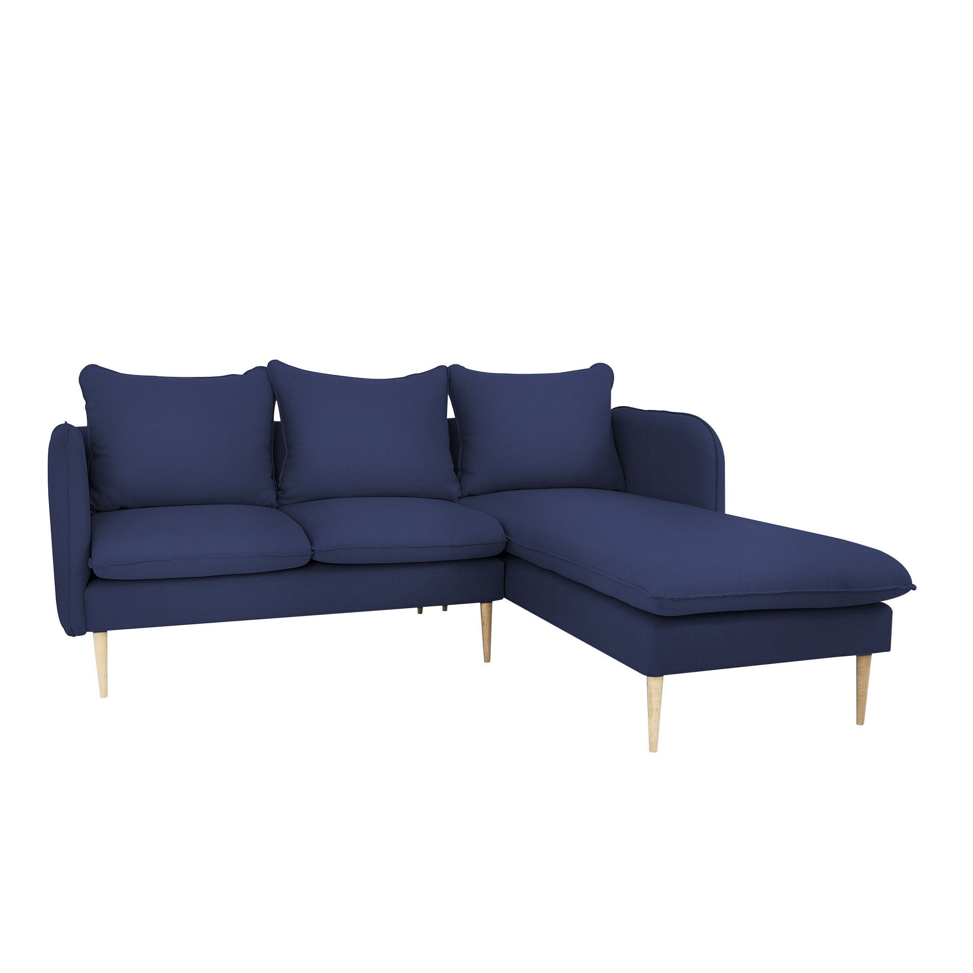 POSH WOOD Corner Sofa Right upholstery colour blue