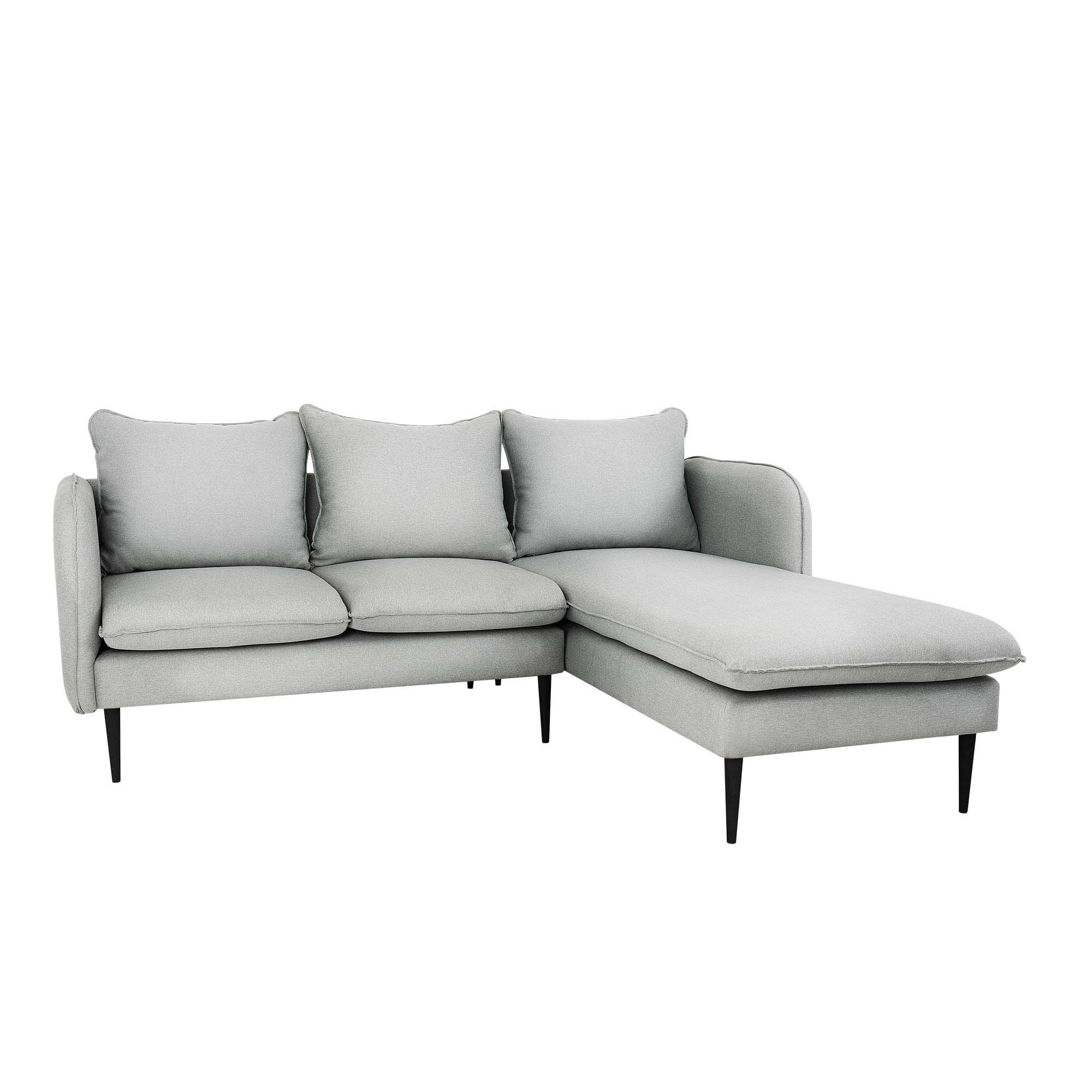 POSH BLACK Corner Sofa Right upholstery colour platinum grey