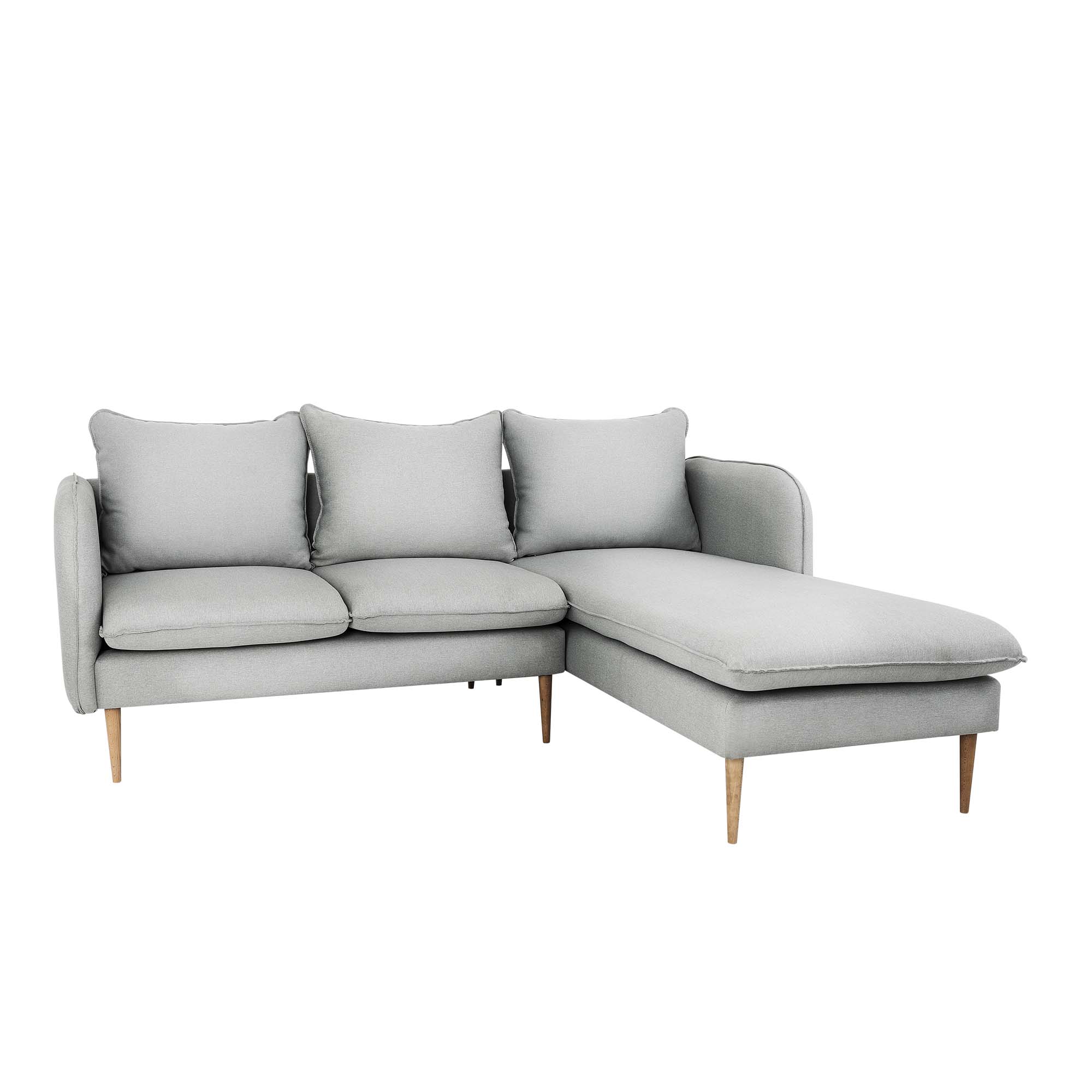 POSH WOOD Corner Sofa Right upholstery colour platinum grey