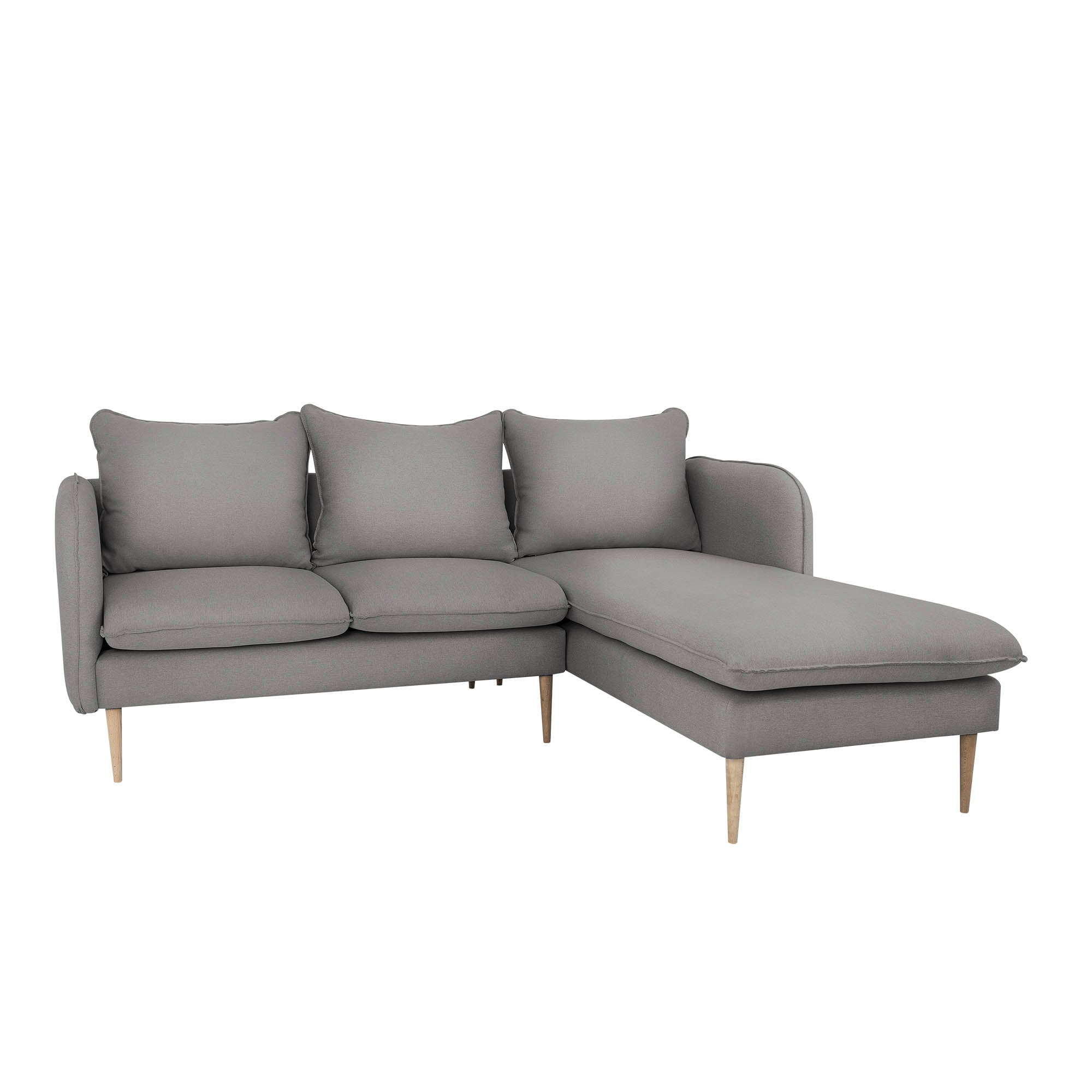 POSH WOOD Corner Sofa Right upholstery colour steel grey