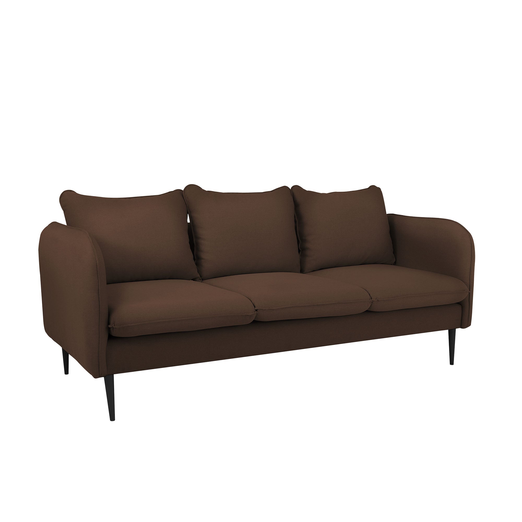POSH BLACK Sofa 3 Seaters upholstery colour-brown