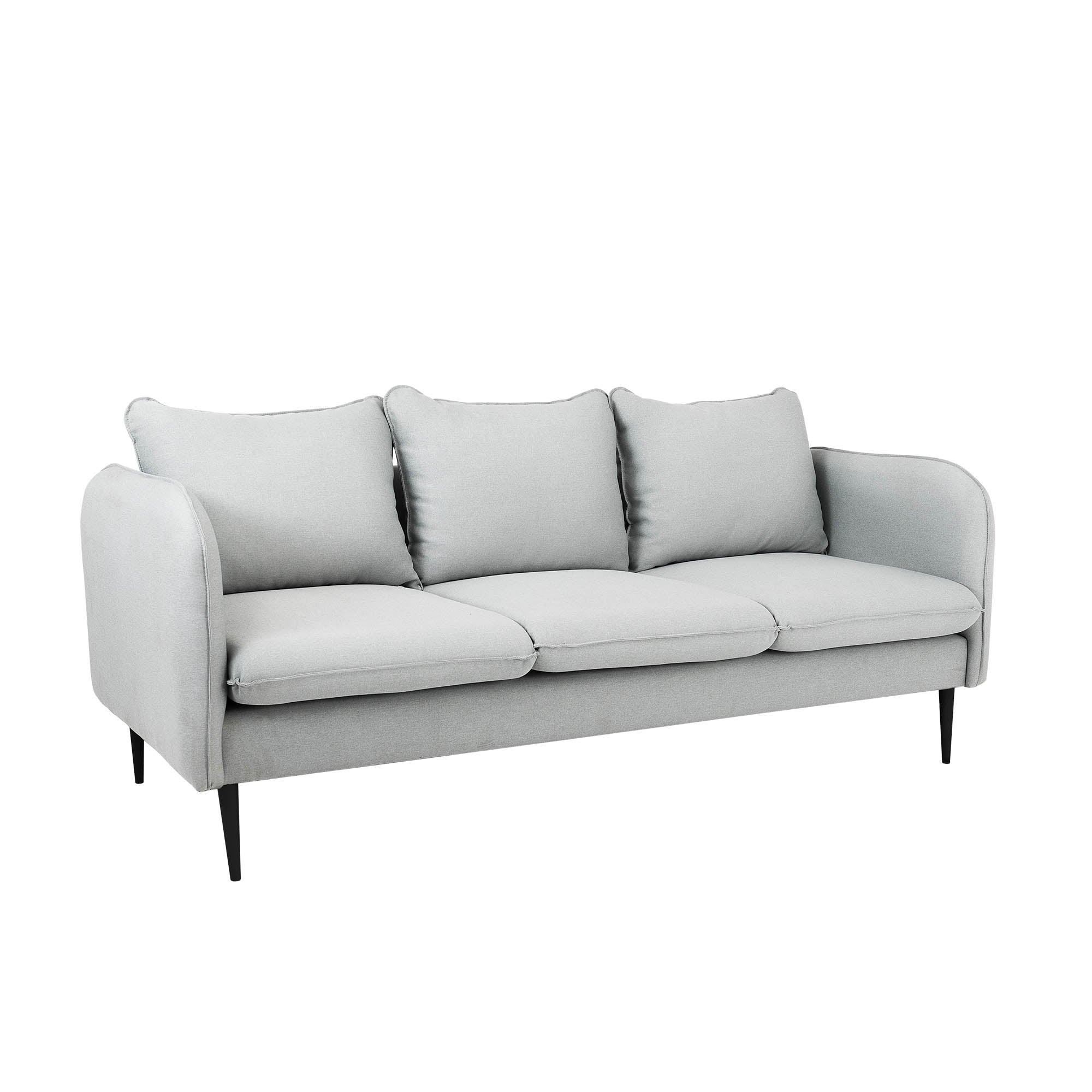 POSH BLACK Sofa 3 Seaters upholstery colour-platinum grey
