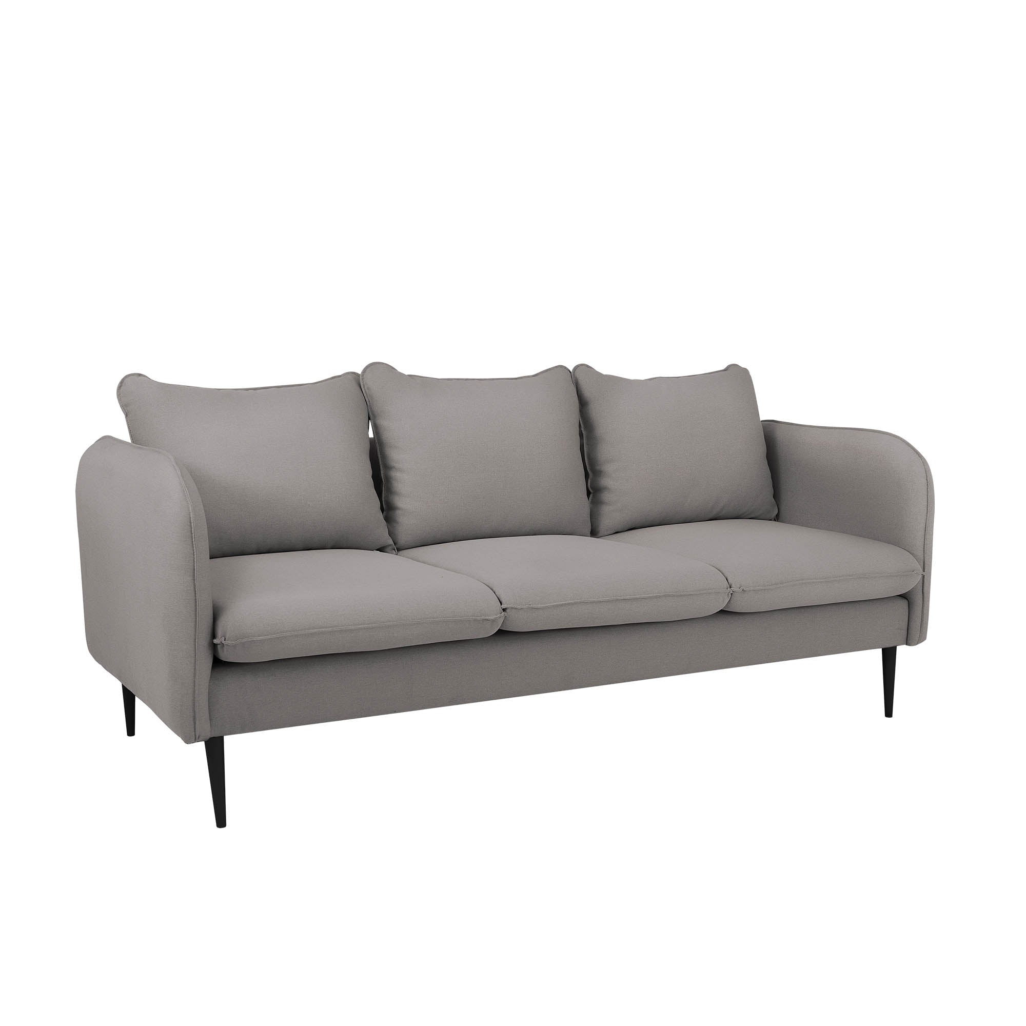 POSH BLACK Sofa 3 Seaters upholstery colour-steel grey