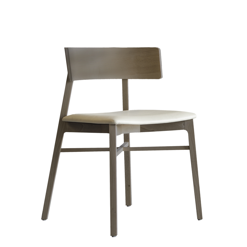 TRIANGOLO chair white upholstery, front view