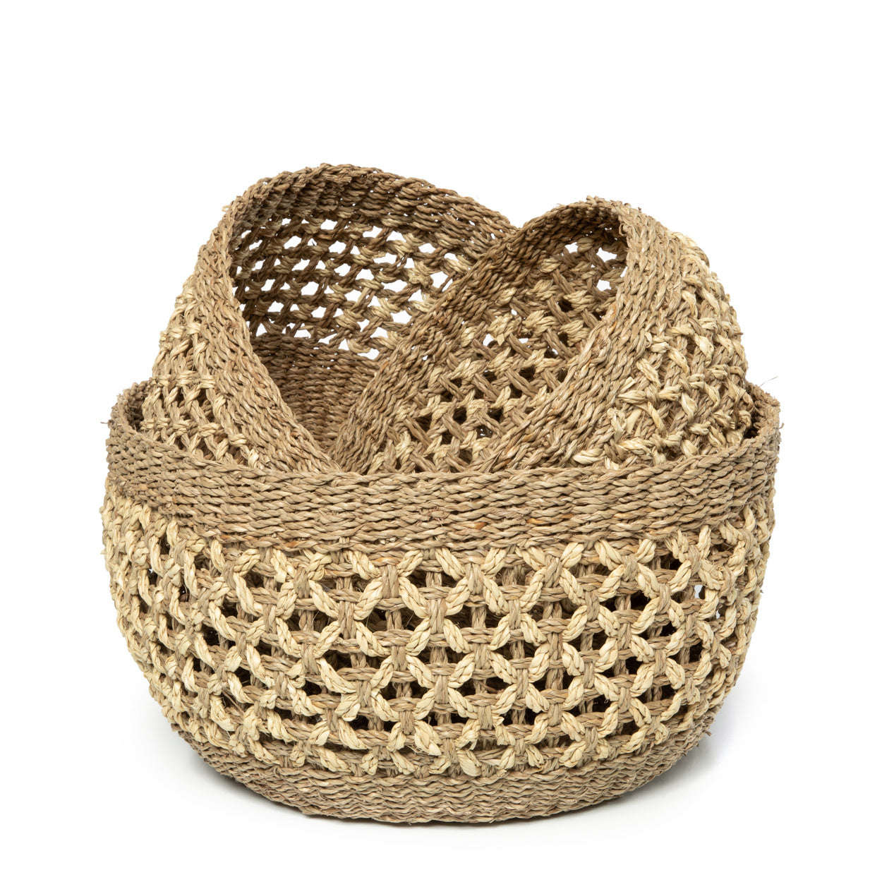 THE PHU QUOC Baskets Set of 3 folded front view