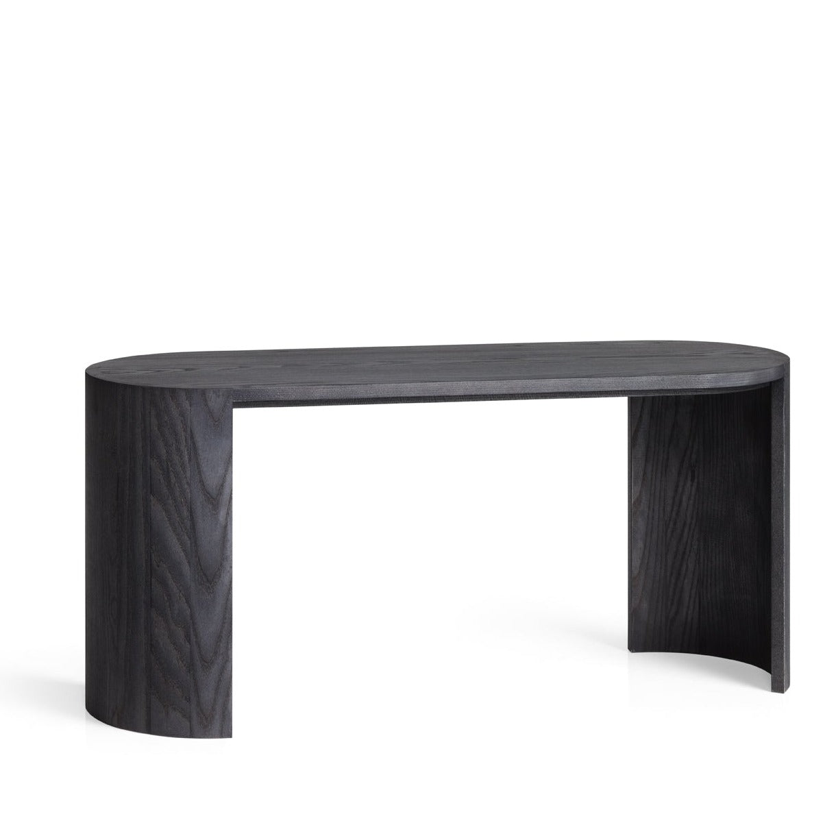 Side Table, Bench Black Ash Side View