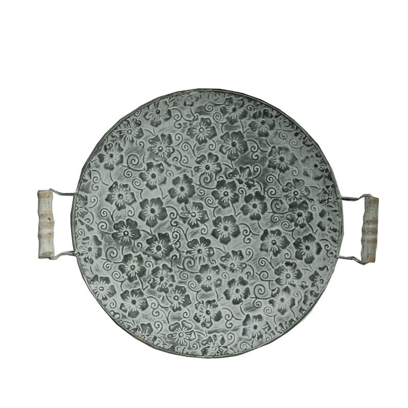 Handcrafted Round Retro Metal Plate