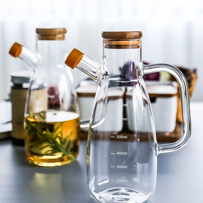 Transparent Glass Oil Bottle with Handle