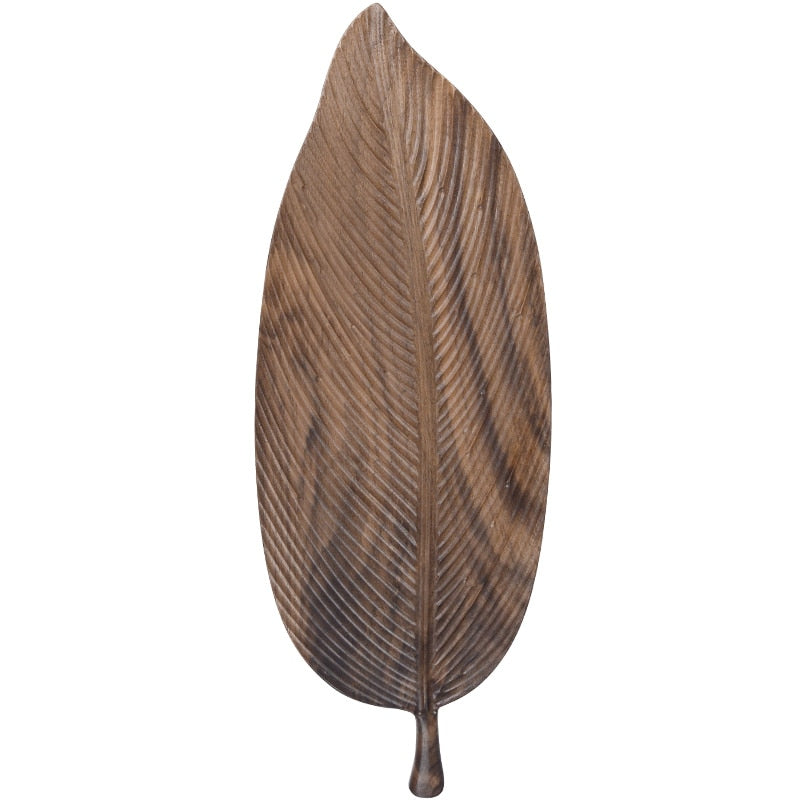 Wooden Leaf Tray Black Walnut