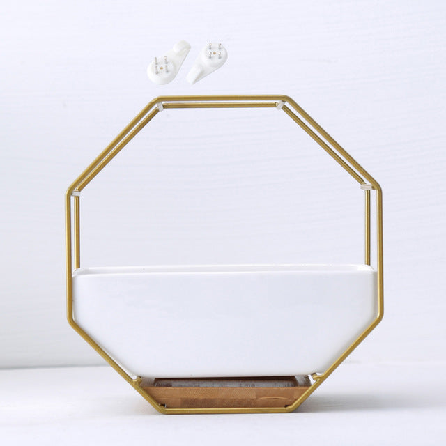 Simple Octagonal Geometric Wall Hanging Ceramic Flower Pot
