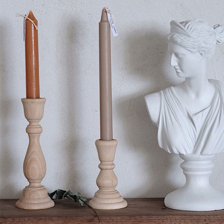 Retro Natural Wooden Candlesticks Holders