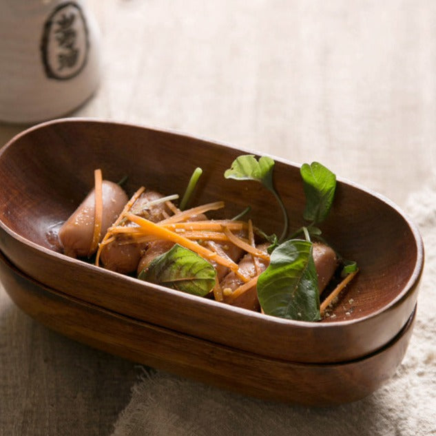 Japanese Style Solid Wood  Food Serving Tray