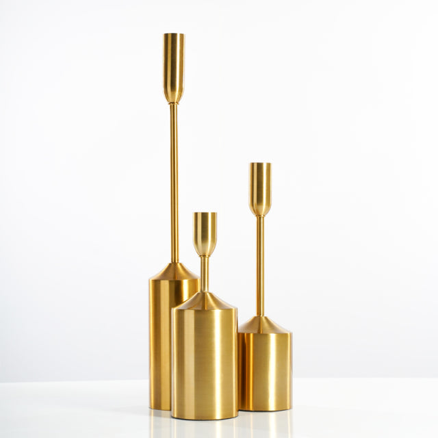 Simple Metal Gold Plated Candle Holders