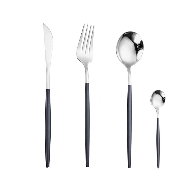 Stainless Steel Cutlery Set Silver Style