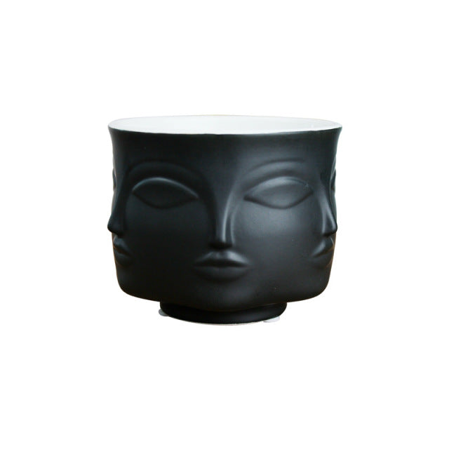 Ceramic Face Design Flower Pot Nordic Style
