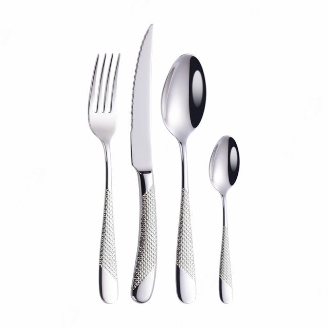 Home Cutlery Set Golden and Silver Luxury Style