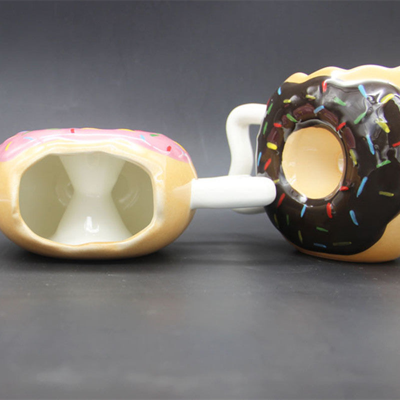 Creative Donut Shape Ceramic Coffee Mugs