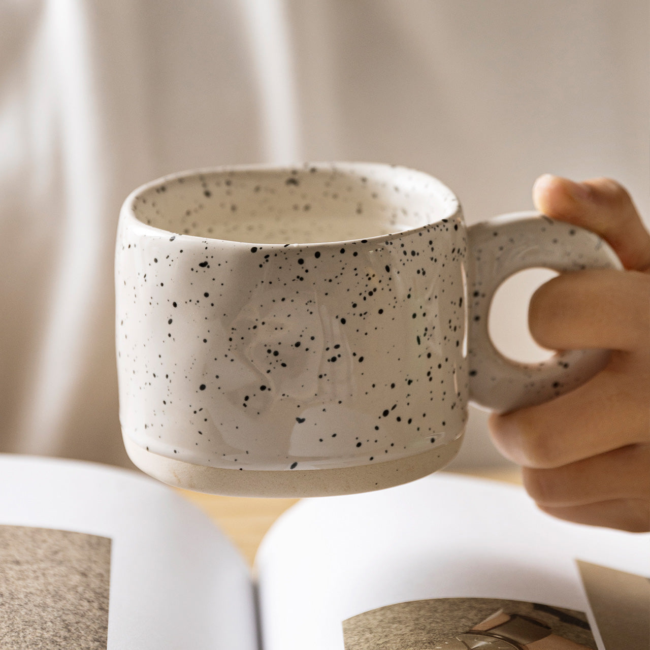 Good Quality Porcelain Mugs With Creative Handles Ceramic Coffee