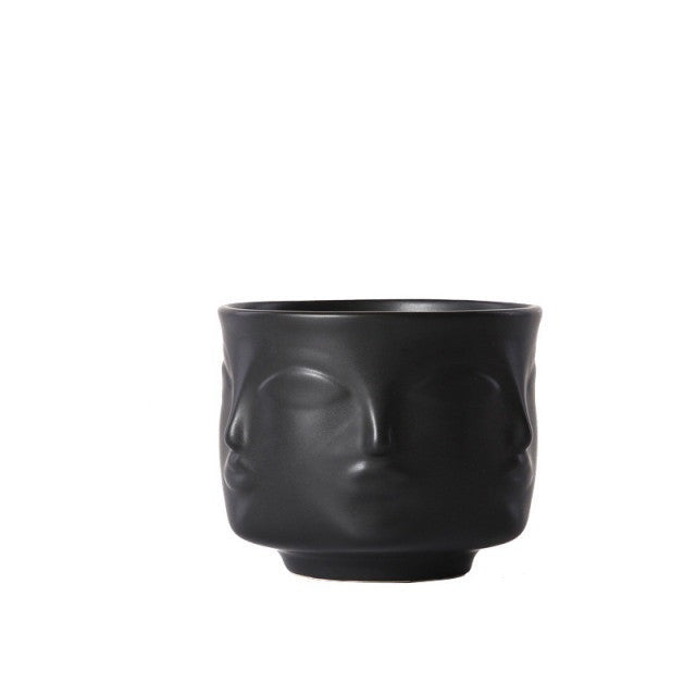 Ceramic Face Design Flower Pot Nordic Style