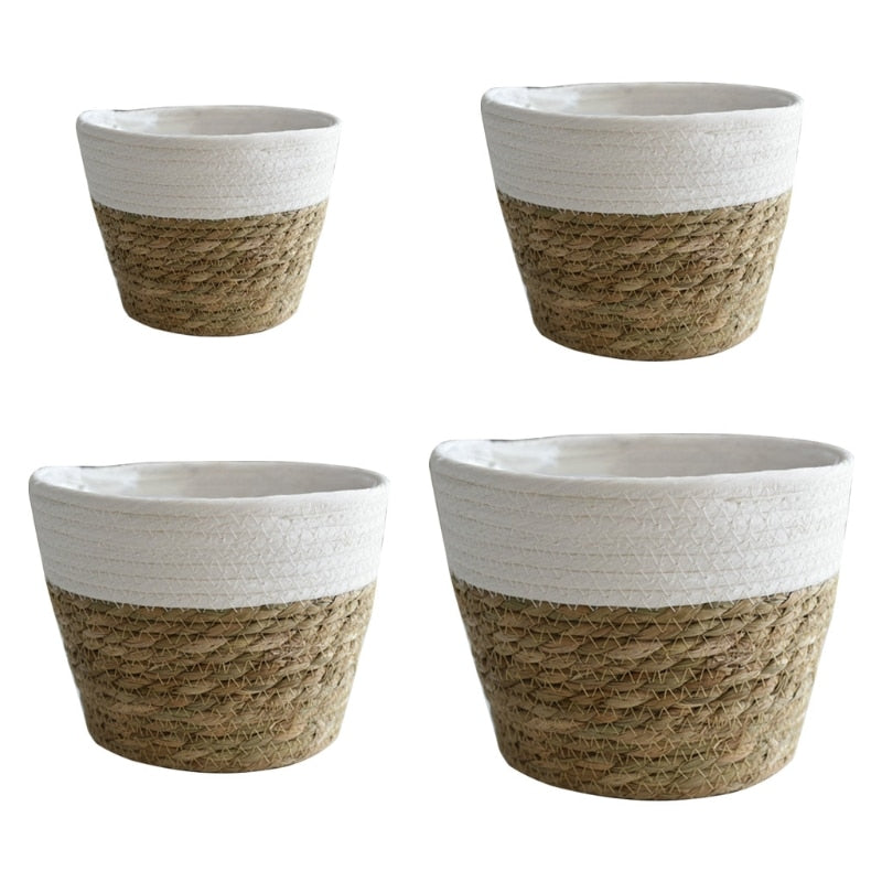 Handmade Straw Basket for Flower Pots