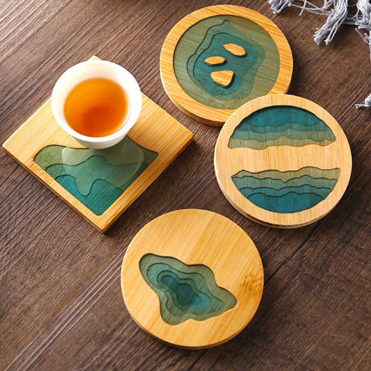 Japanese Waterproof Bamboo Coasters Placemat
