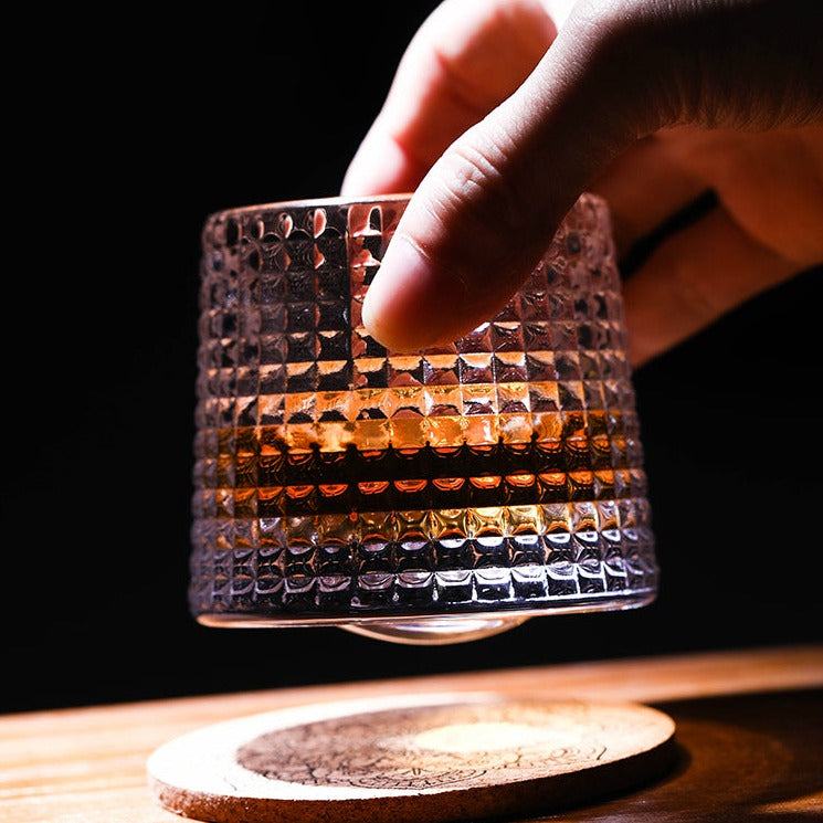 Thick Crystal Whiskey Tumbler Glass