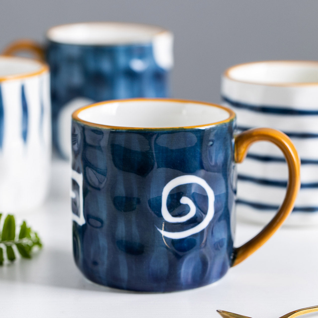 Japanese Glazed Ceramic Mug with Bumpy Surface