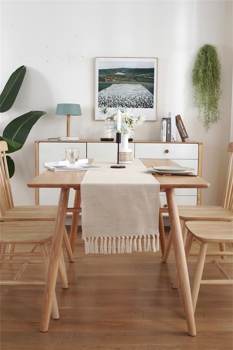 Nordic Style Linen Table Runner Handmade