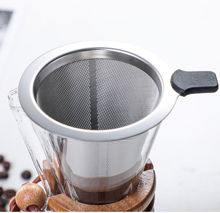 Glass Coffee Kettle with Wooden Handle