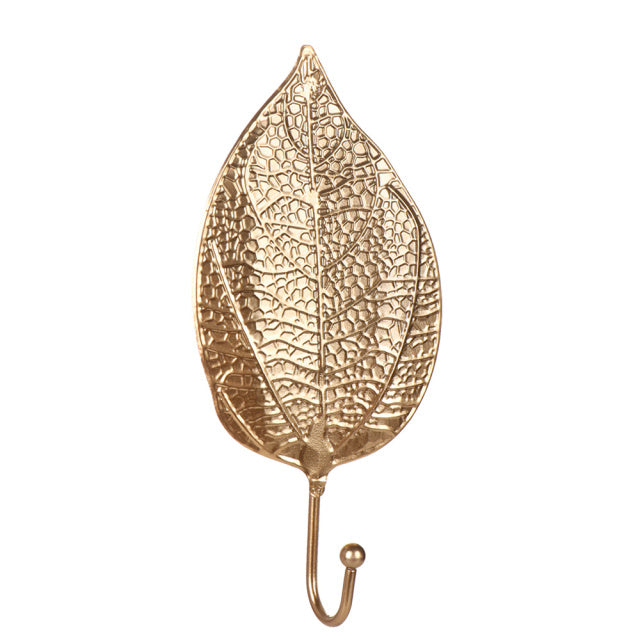 Nordic Style Gold Leaf Shape Iron Hook