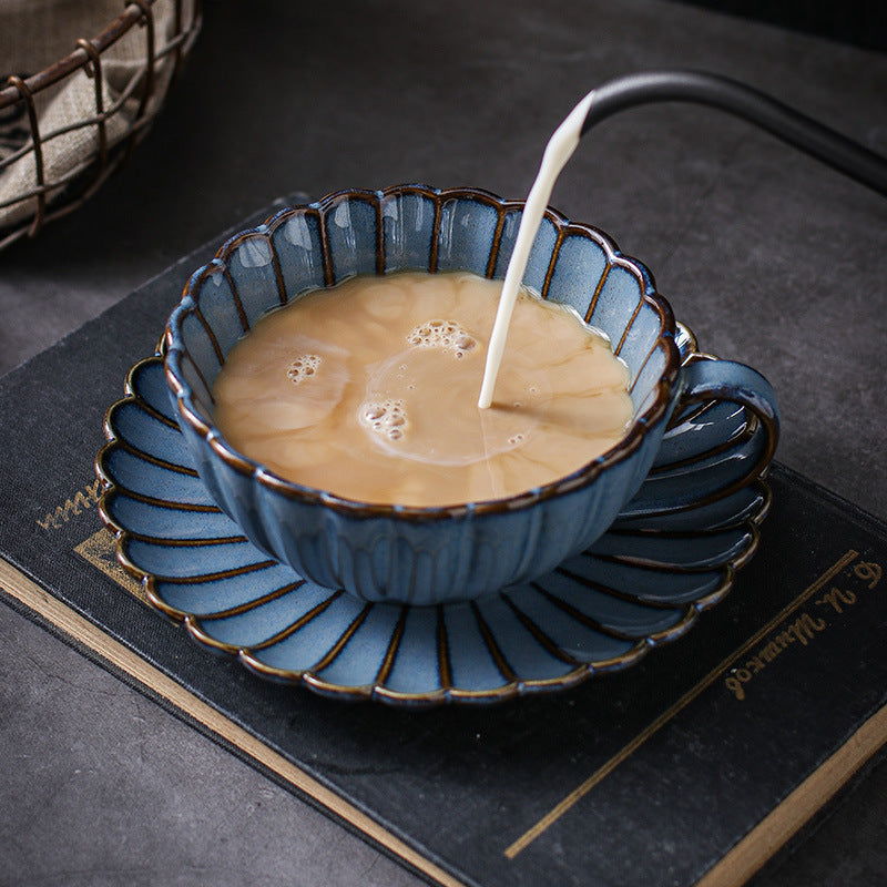 Japanese Ceramic Mug with Chrysanthemum Shaped