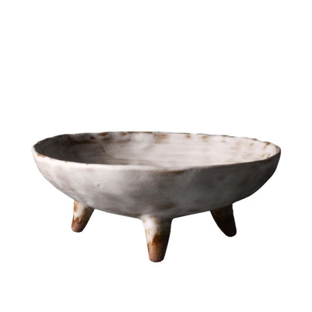 Round Ceramic Dessert Plate with Feet