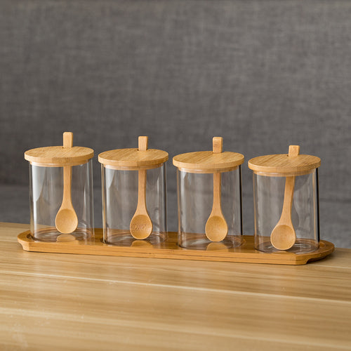 Nordic Glass Jars with Wooden Lids