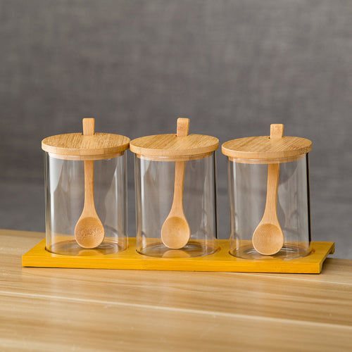 Nordic Glass Jars with Wooden Lids