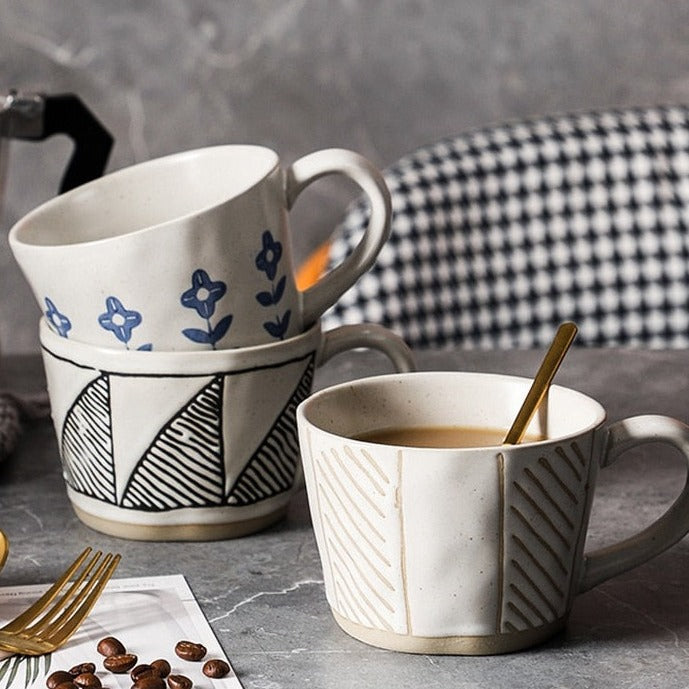 Creative Hand-Painted Ceramic Coffee Mugs