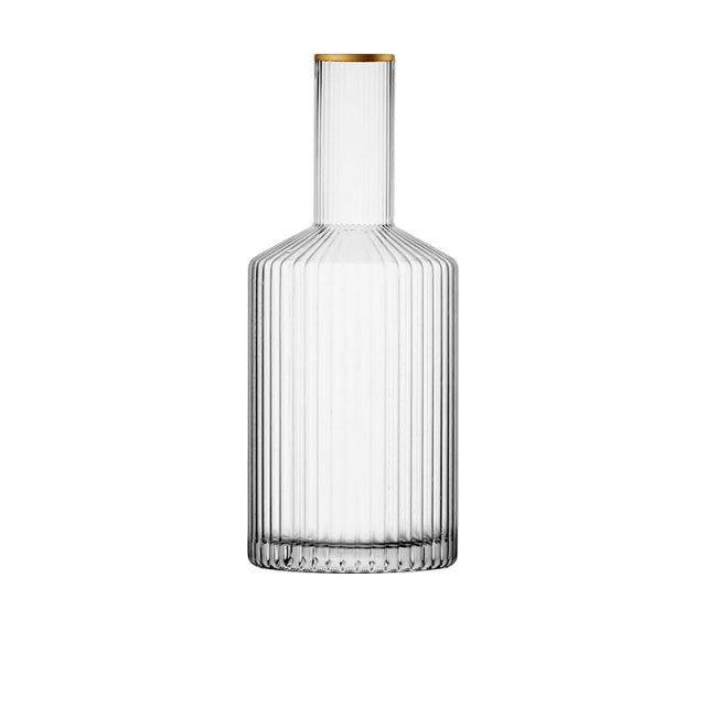 Glass Water Jug with Vertical Pattern