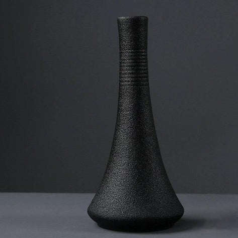 Black Ceramic Small Vase Home Decoration