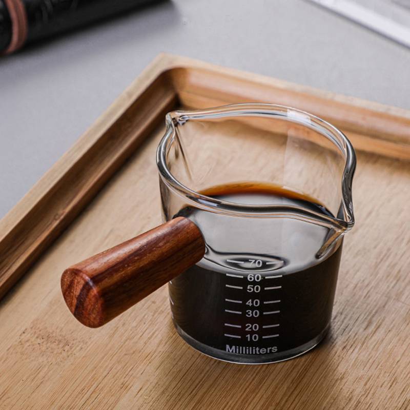 Coffee Measuring Cup High Borosilicate Glass Liquid Measuring Cup with  Scale Measuring Pitcher Glass Espresso Glass Cup for Coffee