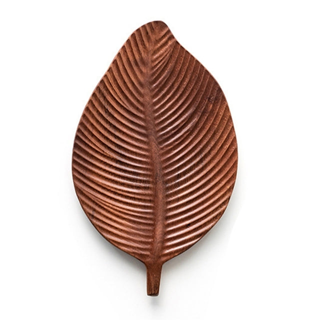 Wooden Leaf Shape Refreshment Tray