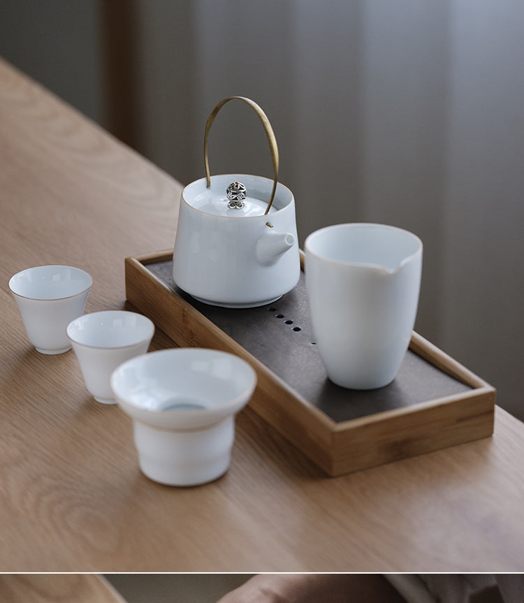 Ceramic and Bamboo Tea Trays