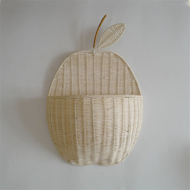 Vintage Rattan Apple and Pear Shape Storage Basket