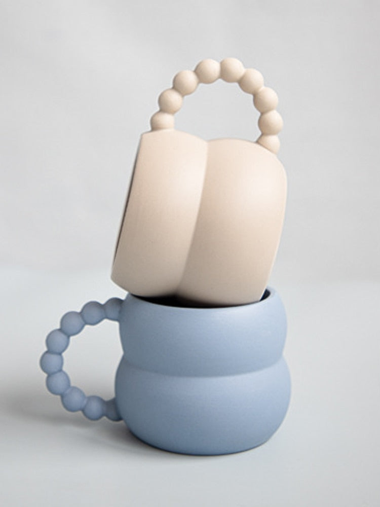 Qeunrtiy Creative Ceramic Mug Cute Coffee Cup Nordic Home Decor