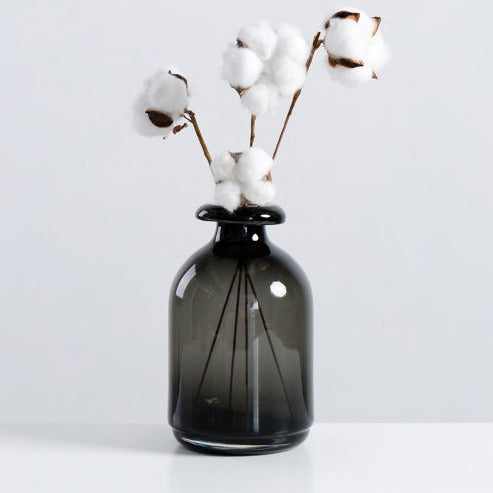 Nordic Black Glass Vases for Living Room Decor